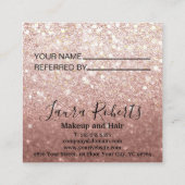 Einen Freund-Rose-Gold-Glitzer erhalten Empfehlungskarte (Rückseite)