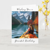 Einen Friedlichen Geburtstag wünschen | Kayaking T Karte (Gelbe Blume)