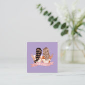 Einen Friend Makeup Artist Beauty Salon Lila Empfehlungskarte (Stehend Vorderseite)