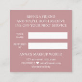 Einen Friend Makeup Artist Schönheitssalon suchen Empfehlungskarte (Rückseite)