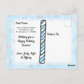 Einen frohen Weihnachten - Auf dem Kopf - Schneema Postkarte (Rückseite)