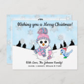 Einen frohen Weihnachten Niedlichen Schneemann wün Postkarte (Vorne/Hinten)