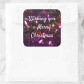 Einen frohen Weihnachts-Lila Aufkleber wünschen (Tasche)