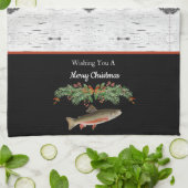 Einen frohen Weihnachtsforell wünschen Geschirrtuch (Gefaltet)