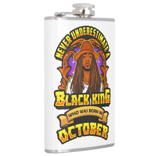 Einen Geborenen Schwarzen Mann im Oktober niemals Flachmann (Rechts)