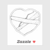 Einen gebrochenen Herz-Sketch reparieren Aufkleber (Blatt)