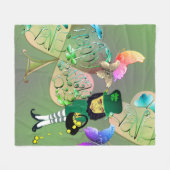 "Einen glücklichen St. Patrick's Day!" Leprechaun Fleecedecke (Vorderseite (Horizontal))