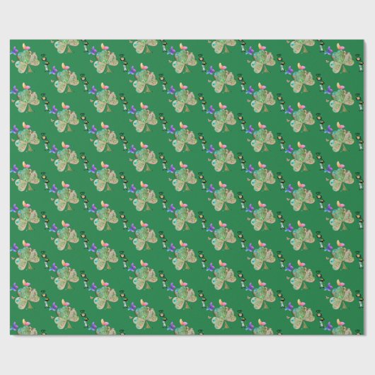 "Einen glücklichen St. Patrick's Day" Leprechaun Geschenkpapier (Flach)