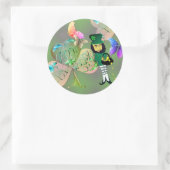 "Einen glücklichen St. Patrick's Day!" Leprechaun Runder Aufkleber (Tasche)