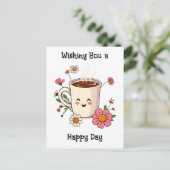 Einen glücklichen Tag wünschen | Niedliche Freunds Postkarte (Stehend Vorderseite)
