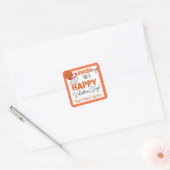 Einen glücklichen Valentinstag erbitten Quadratischer Aufkleber (Umschlag)