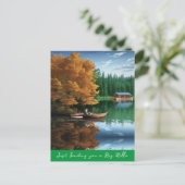 Einen großen Hallo schicken | Kanufahrt am See Postkarte (Stehend Vorderseite)