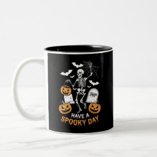 Einen gruseligen Tag Halloween Hexen-Geschenk Skel Zweifarbige Tasse