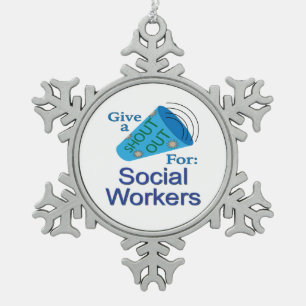 Einen Gruß an Sozialarbeiter Schneeflocken Zinn-Ornament