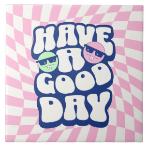 Einen Guten Tag — Retro Groovy Positive Vibes Fliese