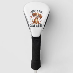 Einen Hund Adoptieren Ein Leben Retten Vintage Süß Golf Headcover