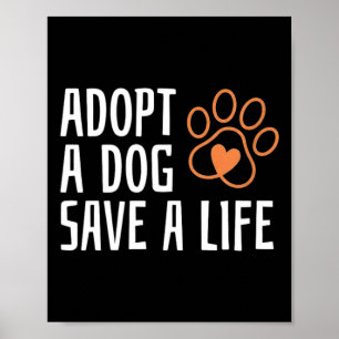 Einen Hund adoptieren rettet ein Leben Nationaler  Poster