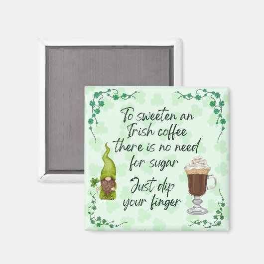 Einen irischen Kaffee süßen. Magnet (Vorderseite/Rückseite)