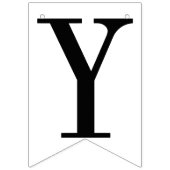 EINEN KNOTEN: KUSTOM-DATUM Schwarz-Weiß-Hochzeit Wimpelkette (Zweite Fahne)