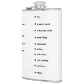 einen Kolben mit lustigen Messmarken Flachmann (Links)