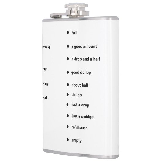 einen Kolben mit lustigen Messmarken Flachmann (Links)