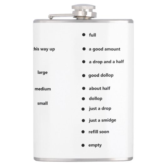 einen Kolben mit lustigen Messmarken Flachmann (Vorderseite)