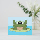Einen lächelnden Frosch mit Postkarte teilen (Stehend Vorderseite)