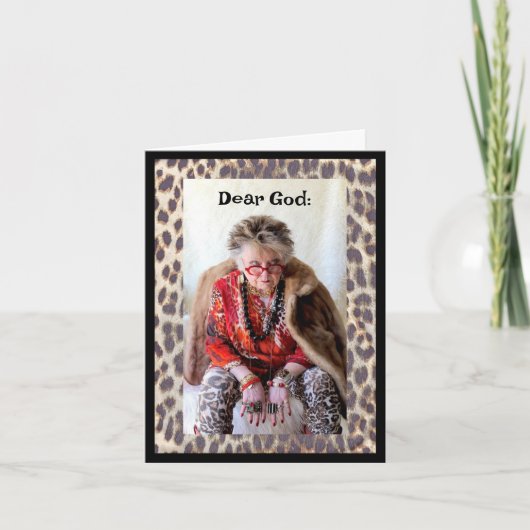 Einen 'lil Chat mit Gott über das nächste Jahr erb Karte (Vorderseite)