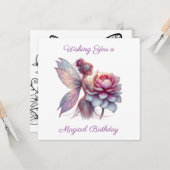 Einen magischen Geburtstag wünschen | Farbseite Karte (Vorderseite/Rückseite Beispiel)