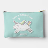 Einen magischen Tag! Niedliche Einhornkids Zubehörtasche (Rückseite)