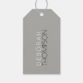einen modernen grauen Namen hinzufügen Geschenkanhänger (Vorderseite)