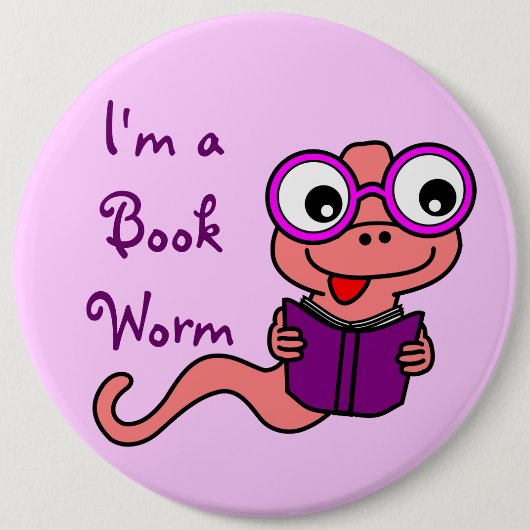 Einen Monat lesen: Ich bin ein Buch-Wurm Button (Vorderseite)