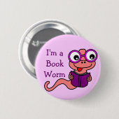 Einen Monat lesen: Ich bin ein Buch-Wurm Button (Vorne & Hinten)