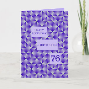 Einen Namen 76. Geburtstag mit Lila Formen hinzufü Karte