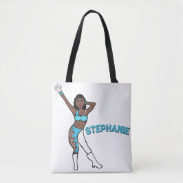 Einen Namen Aqua Swirl #1 hinzufügen Tasche