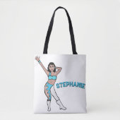 Einen Namen Aqua Swirl #2 hinzufügen Tasche (Vorderseite)