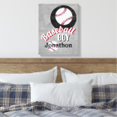 einen Namen Baseball Junge grau personalisieren Leinwanddruck (Insitu (Schlafzimmer))