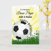 Einen Namen Fußball Geburtstag hinzufügen Karte (Gelbe Blume)