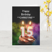 Einen Namen hinzufügen, 15. Geburtstagskarte Karte (Gelbe Blume)