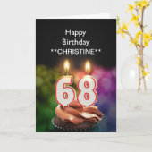 Einen Namen hinzufügen, 68. Geburtstagskarte Karte (Gelbe Blume)