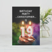 Einen Namen hinzufügen, Einladung zum 19. Geburtst (Stehend Vorderseite)