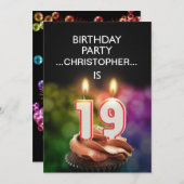 Einen Namen hinzufügen, Einladung zum 19. Geburtst (Vorne/Hinten)