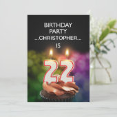 Einen Namen hinzufügen, Einladung zum 22. Geburtst (Stehend Vorderseite)