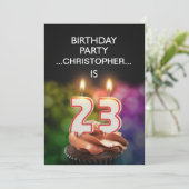 Einen Namen hinzufügen, Einladung zum 23. Geburtst (Stehend Vorderseite)