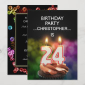 Einen Namen hinzufügen, Einladung zum 24. Geburtst (Vorne/Hinten)