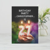 Einen Namen hinzufügen, Einladung zum 27. Geburtst (Stehend Vorderseite)