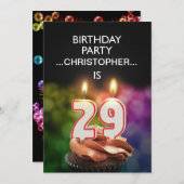 Einen Namen hinzufügen, Einladung zum 29. Geburtst (Vorne/Hinten)