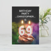 Einen Namen hinzufügen, Einladung zum 69. Geburtst (Stehend Vorderseite)