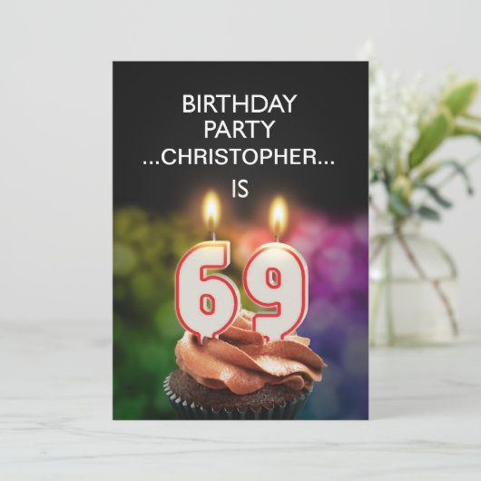 Einen Namen hinzufügen, Einladung zum 69. Geburtst (Stehend Vorderseite)