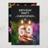 Einen Namen hinzufügen, Einladung zum 69. Geburtst (Vorne/Hinten)